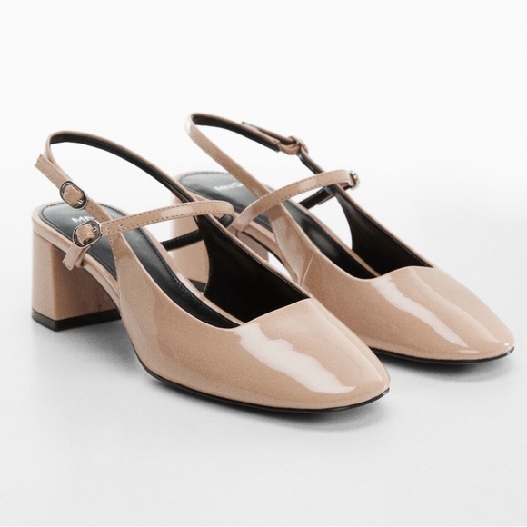 Mango Block Heels Shoes in Nude sz 7.5 (38) - Picture 1 of 11